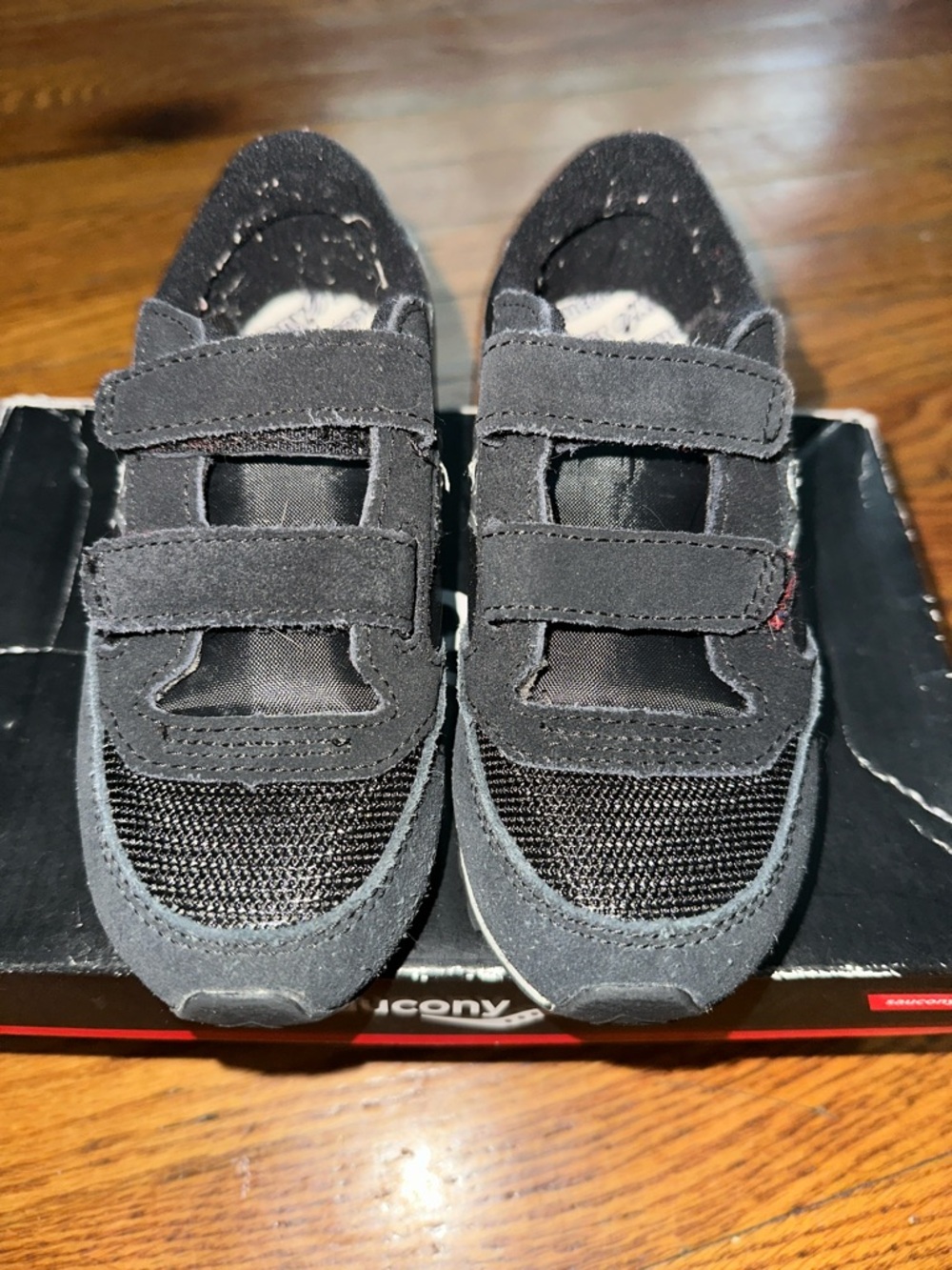 Saucony Kids Black Velcro Sneakers